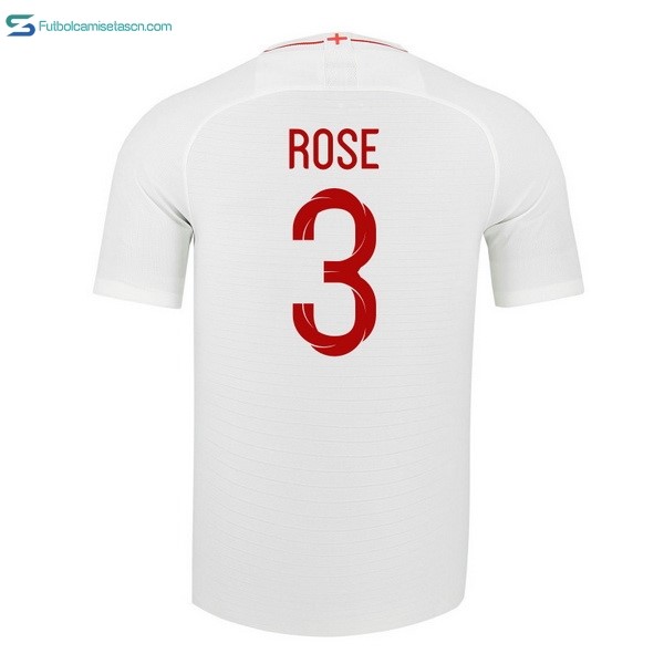 Camiseta Inglaterra 1ª Rose 2018 Blanco